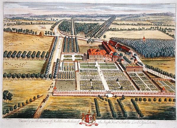 Dawly i grevskabet Middlesex graveret af Johannes Kip (ca. 1652-1722) (gravering) af Leonard (after) Knyff