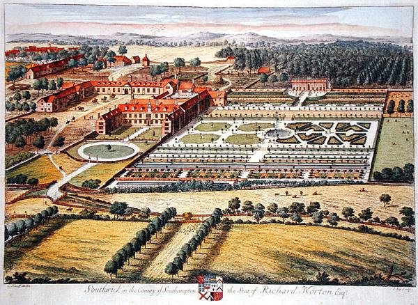 Southwick i amtet Southampton graveret af Johannes Kip (ca. 1652-1722) (gravering) af Leonard (after) Knyff