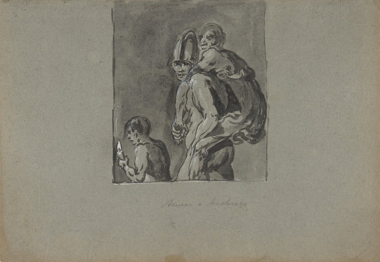 Æneas og Anchises, 1611-74. af Leonard Bramer