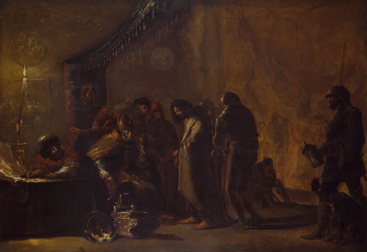 Kristus før Kajfas, 1640-1645. af Leonard Bramer