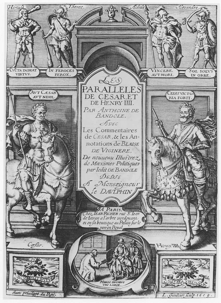 Frontispice af "Paralleles de Cesar et de Henry IV" af Anthonie de Bandole, 1609 af Leonard Gaultier