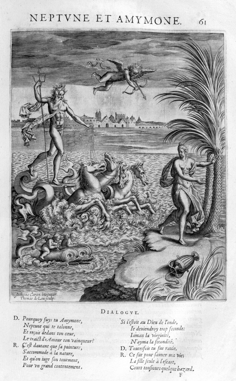 Neptun med Amymone, datter af Danaus, som han forhindrer i at blive overfaldet af en satyr af Leonard Gaultier