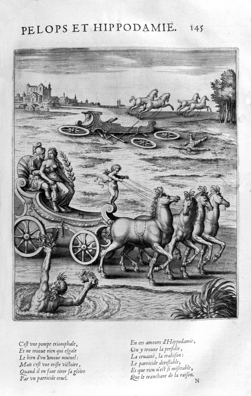 Pelops og Hippodamia, 1615 af Leonard Gaultier