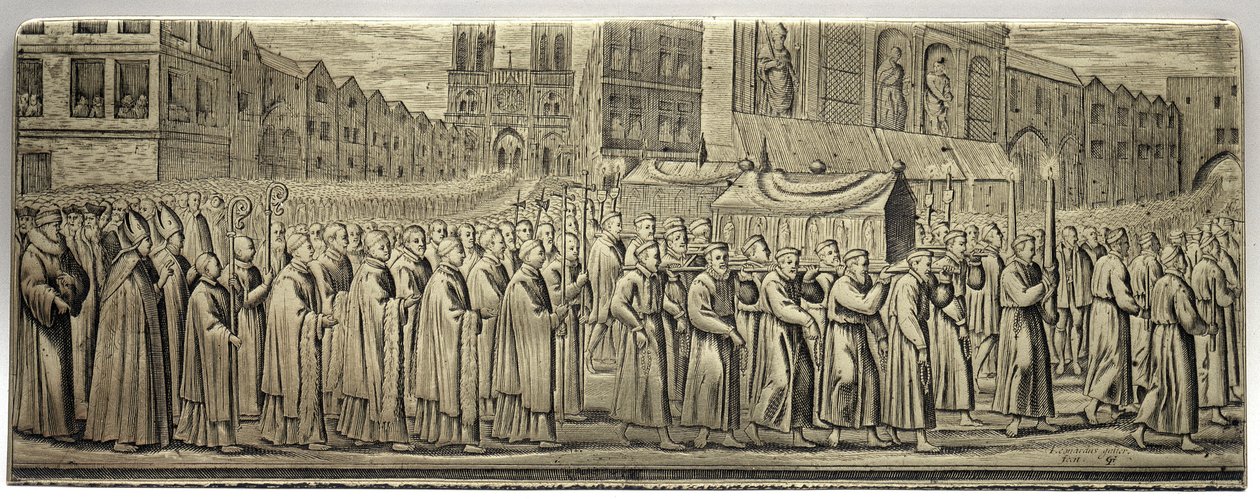 Procession af jagten på Sainte Genevieve - af Leonard Gaultier (1561-1641). af Leonard Gaultier