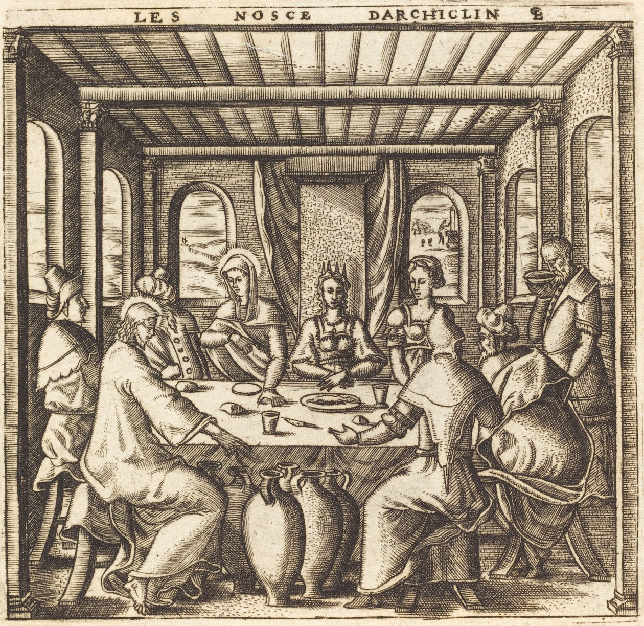 Brylluppet i Cana (Kristus skifter vand til vin) af Leonard Gaultier