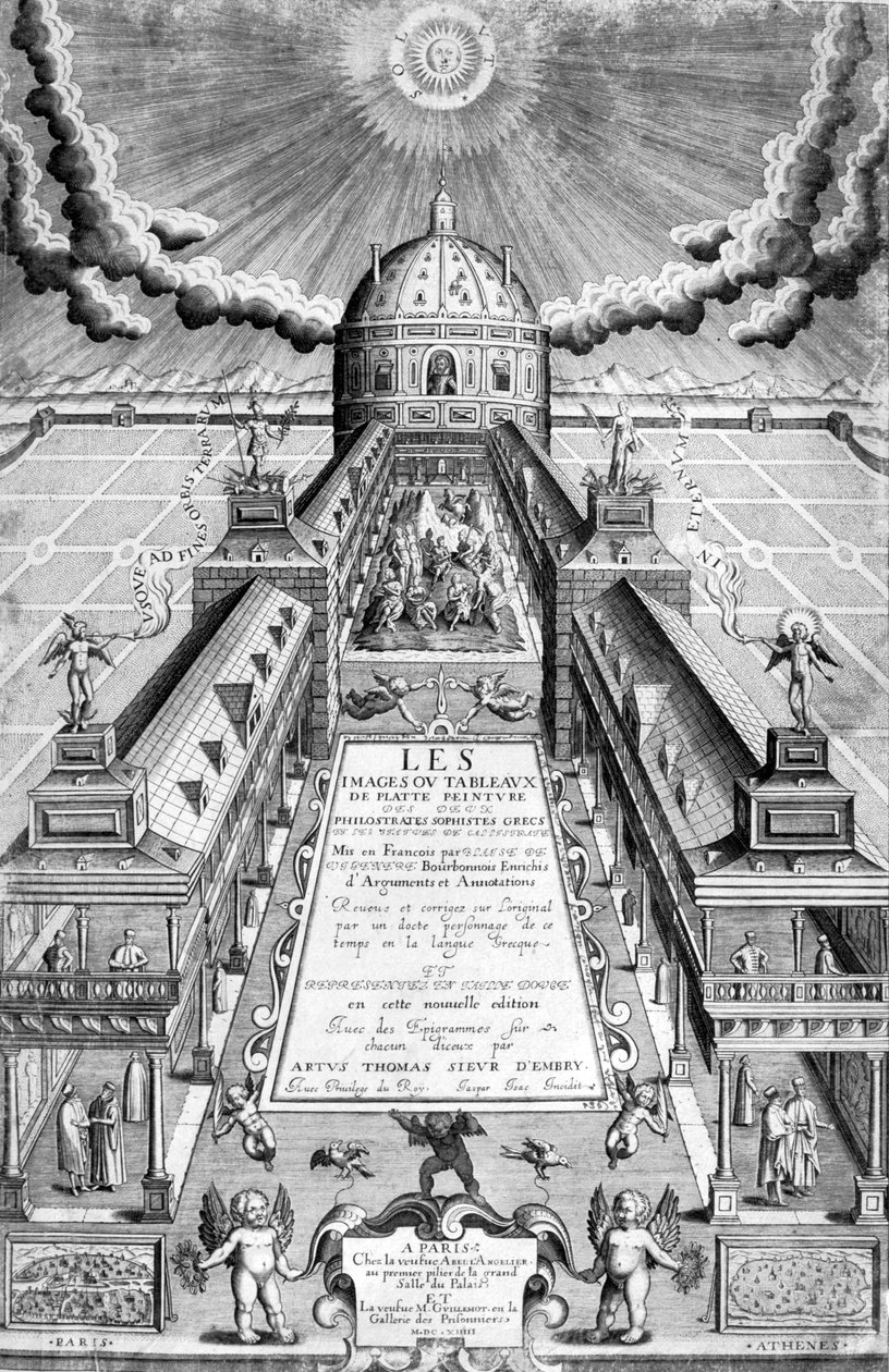 Titelside på Les Images .. Of the Two Philostrates, 1615 af Leonard Gaultier