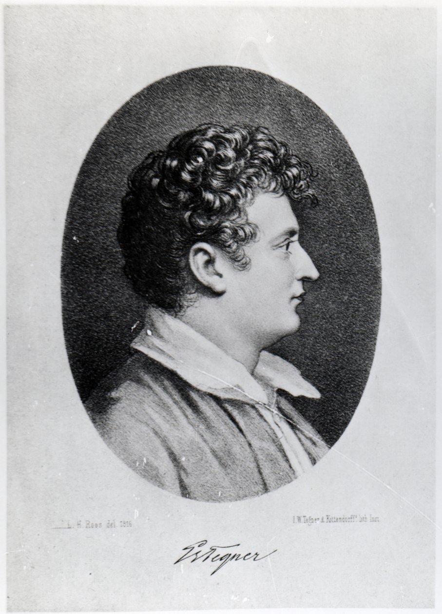 Esaias Tegner, engraved by Isaac Wilhelm Tegner and Johann Adolf Kittendorff af Leonard Henrik Roos af Hjelmsater