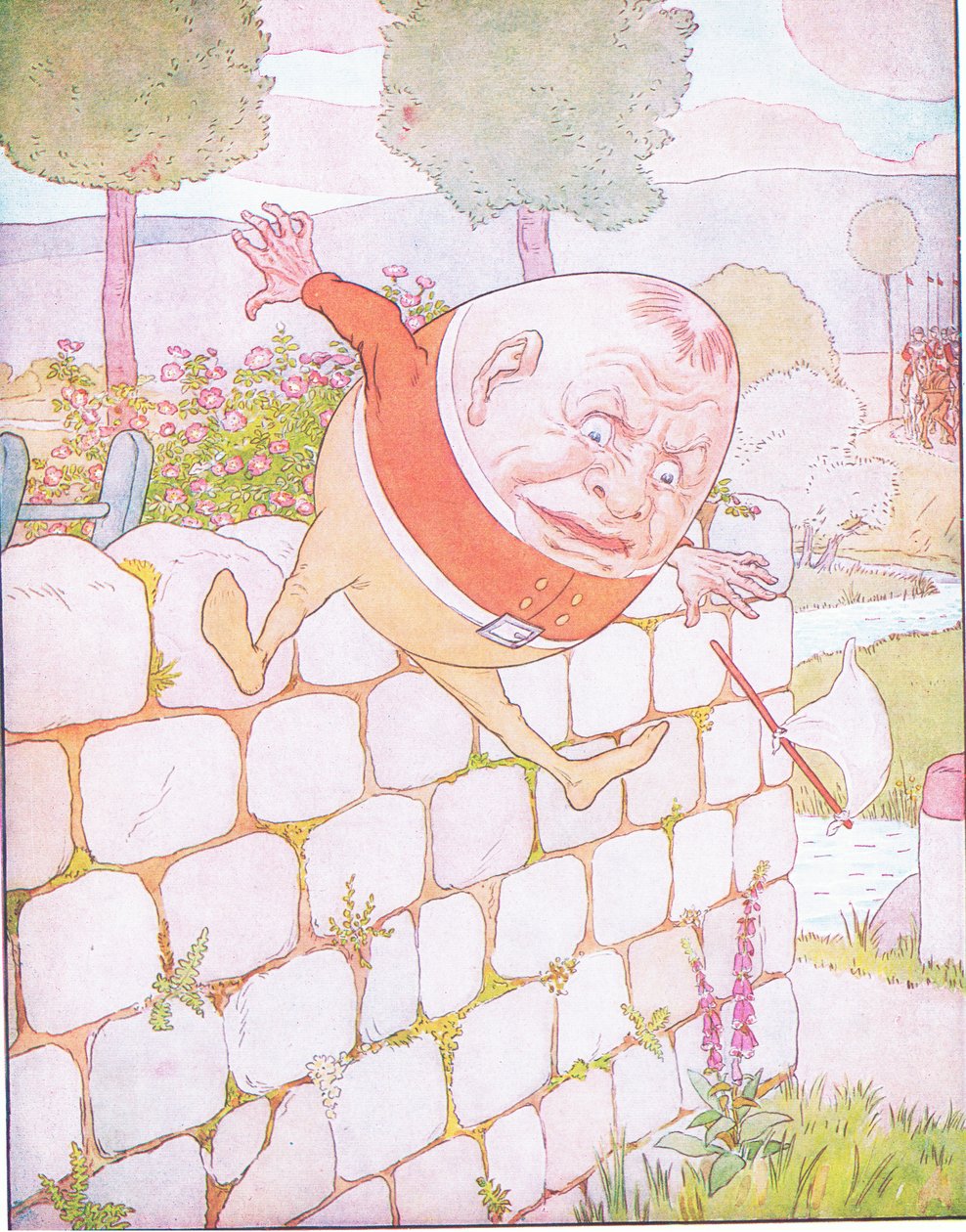 Humpty Dumpty havde et fantastisk efterår (farve litho) af Leonard Leslie Brooke