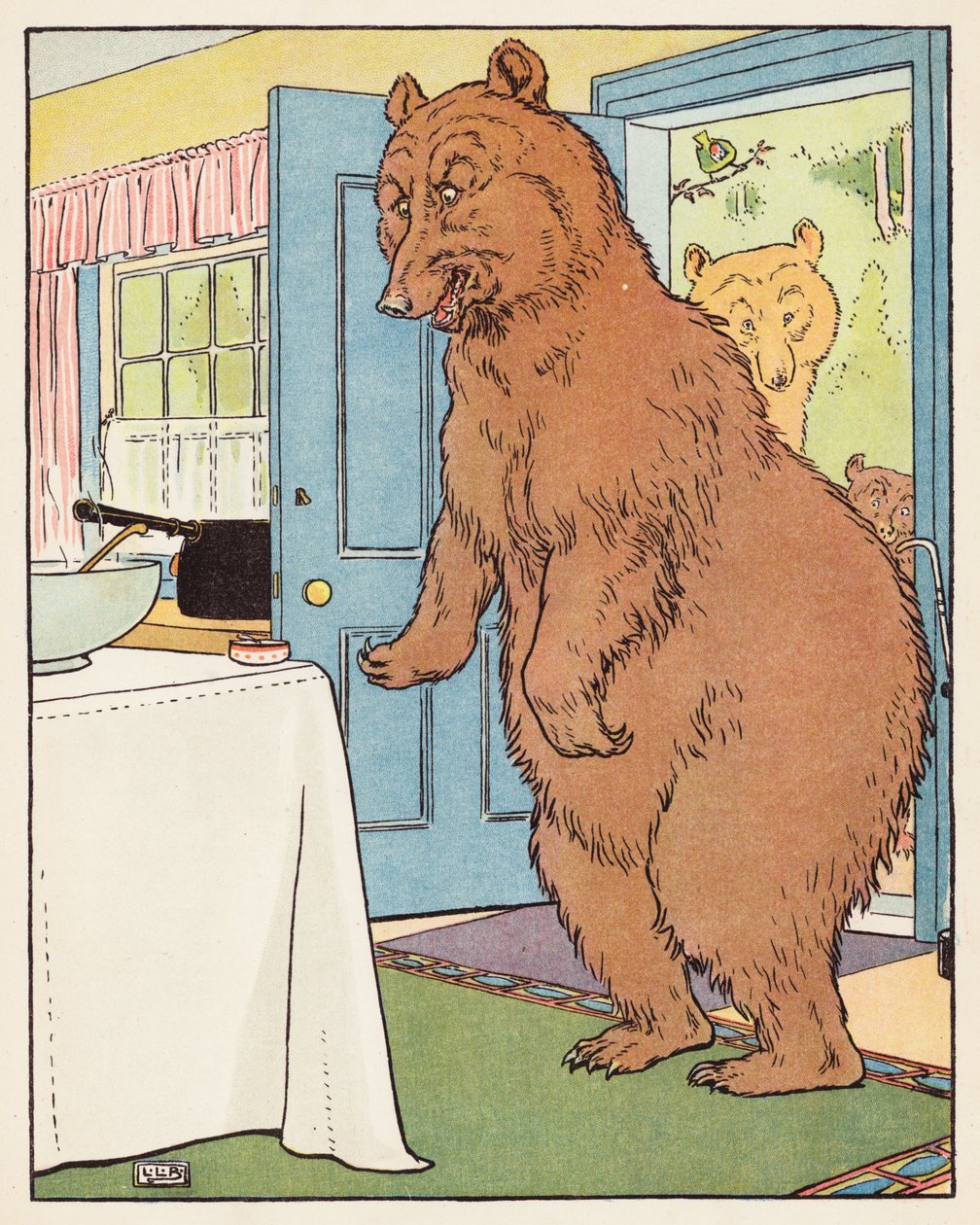 De tre bjørne (farvelitografi) af Leonard Leslie Brooke