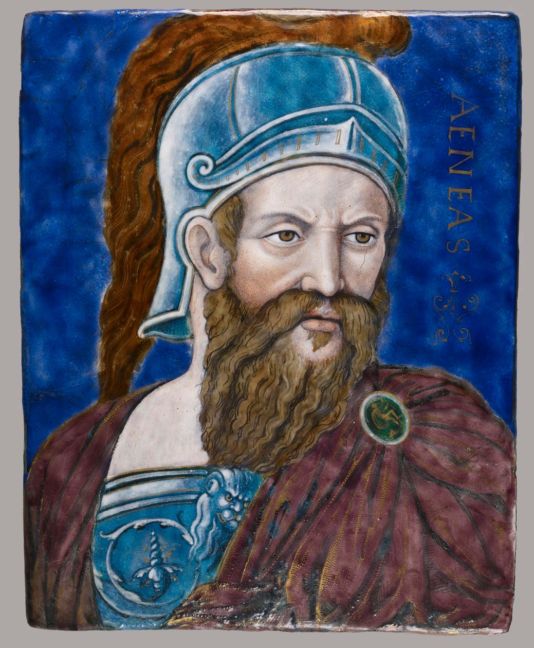 ""Aeneas"" Portræt af helten fra den trojanske krig - E-mail af Leonard Limosin (1505-1577) ca. 1540 Walters Art Museum, Baltimore af Leonard Limosin
