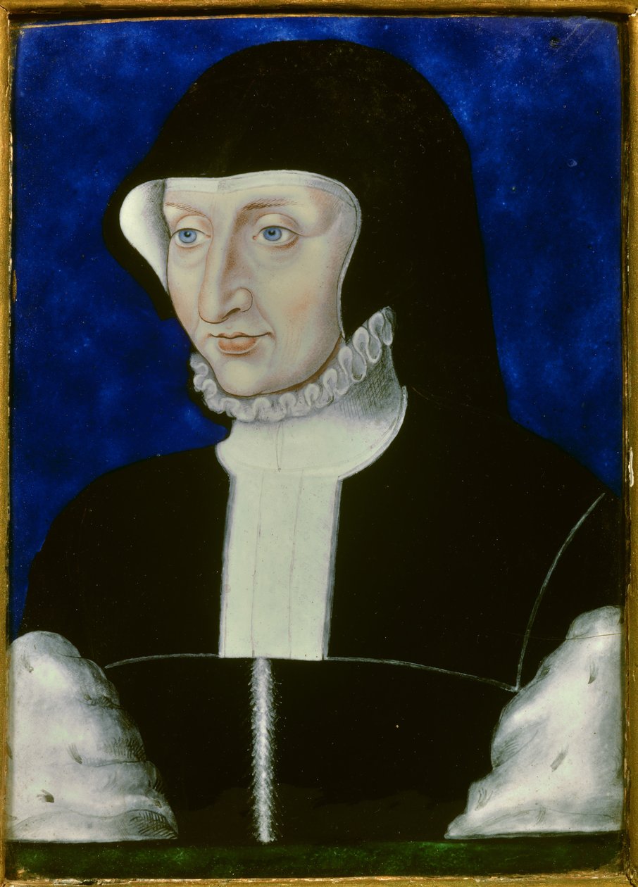 Portræt af Antoinette de Bourbon, af Leonard Limosin
