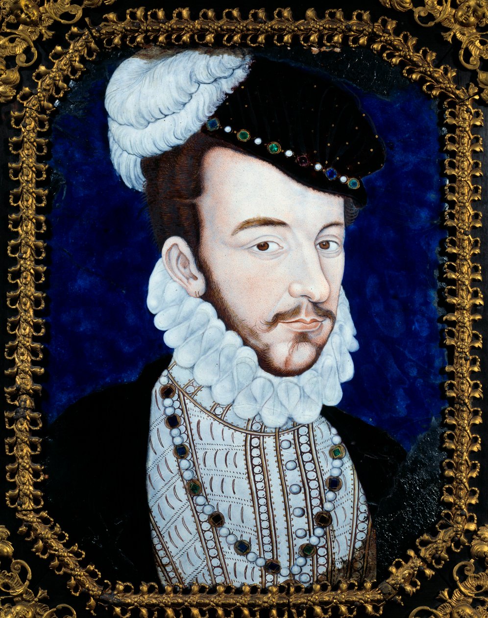 Portræt af Charles IX, konge af Frankrig (1550-1574). Maleri af Leonard Limosin (1505-1577) af Leonard Limosin