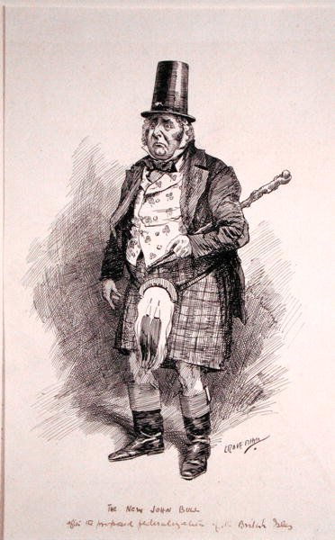 The New John Bull, illustration fra Punch, udgivet 26. oktober 1910 (pen & blæk på papir) af Leonard Raven Hill