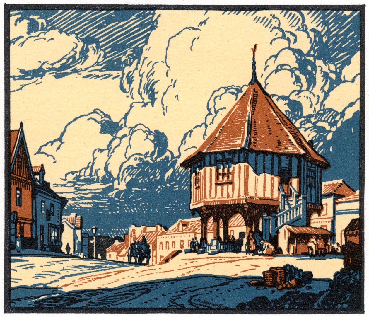 The Market Cross, Wymondham, Norfolk, begyndelsen af det 20. århundrede. af Leonard Russell Squirrell
