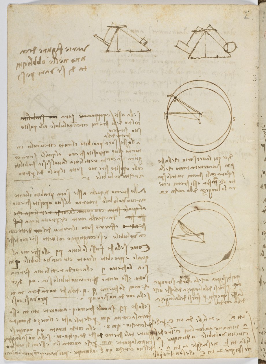 Fugleflyvningskode, ca. 1505-06, papirmanuskript, cc. 18, ark 3 til af Leonardo da Vinci
