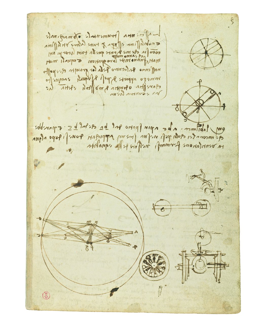Codex på fugleflyvning, Folio 3 recto af Leonardo da Vinci