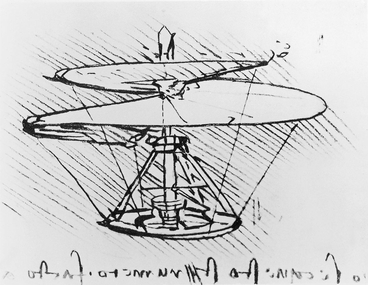 Detalje af et design til en flyvende maskine, c.1488 pen & blæk på papir af Leonardo da Vinci
