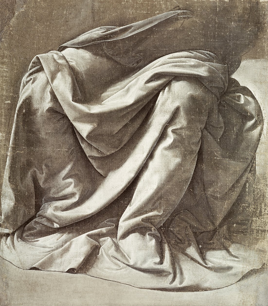Draperistudie til en siddende figur, ca. 1475-80 (lærred) af Leonardo da Vinci