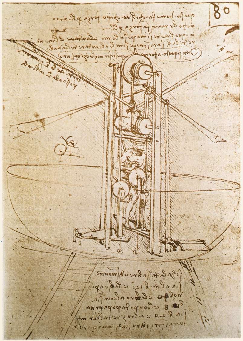 Flyvende maskine af Leonardo da Vinci