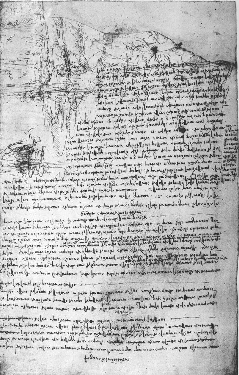 Fol.145v-b, side fra Da Vincis notesbog af Leonardo da Vinci