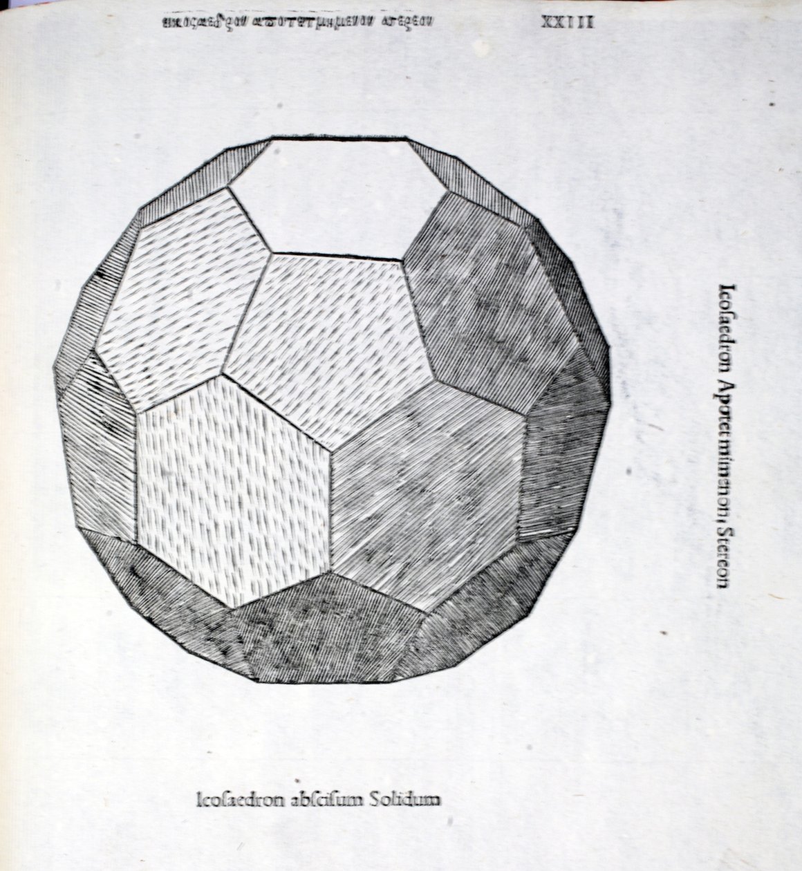 Icosaedron abscisum solidum, illustration fra "Divina Proportione" af Luca Pacioli (ca. 1445-1517), oprindeligt udgivet. Venedig, 1509 af Leonardo da Vinci