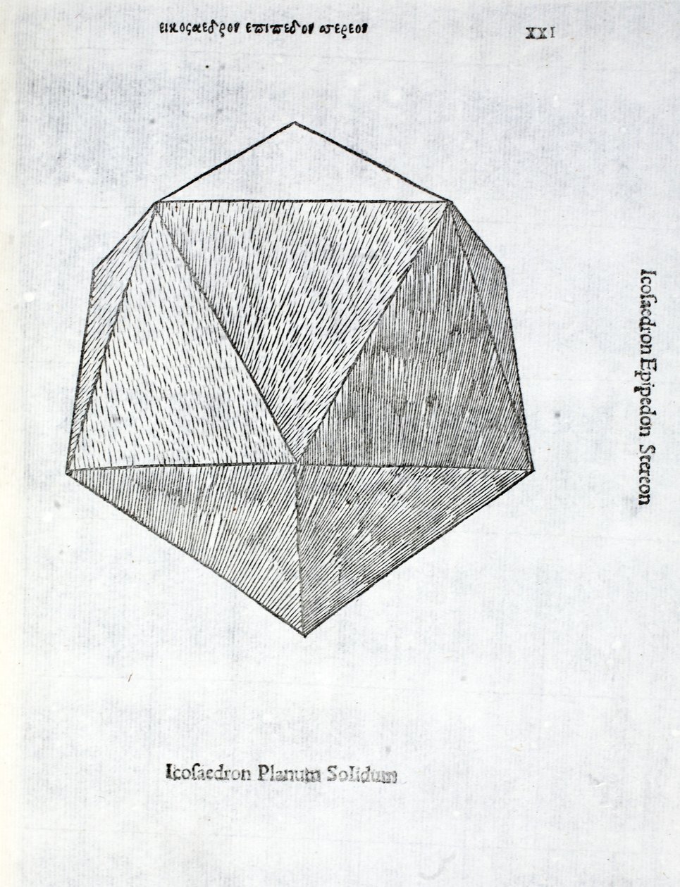 Icosaedron solid plane, illustration fra 