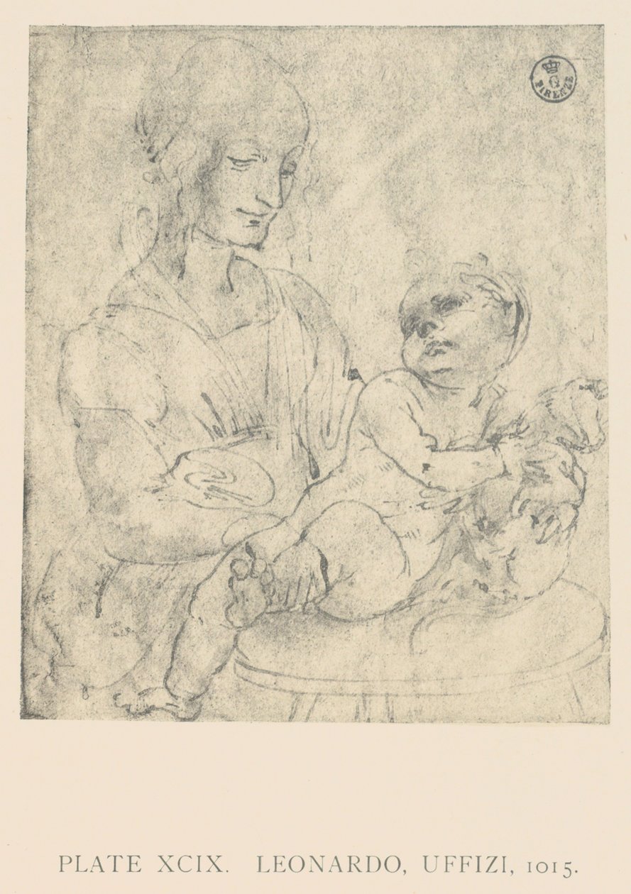 Jomfruen og barnet kærtegner en killing, tegning af Leonardo da Vinci opbevaret i Uffizi -galleriet (forsiden er under inventarnummer 421 E r.), Er en del af en række værker af kunstneren om dette tema af Leonardo da Vinci