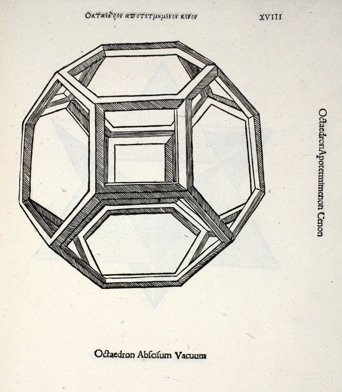 Octocedron abscissum vakuum, illustration fra 