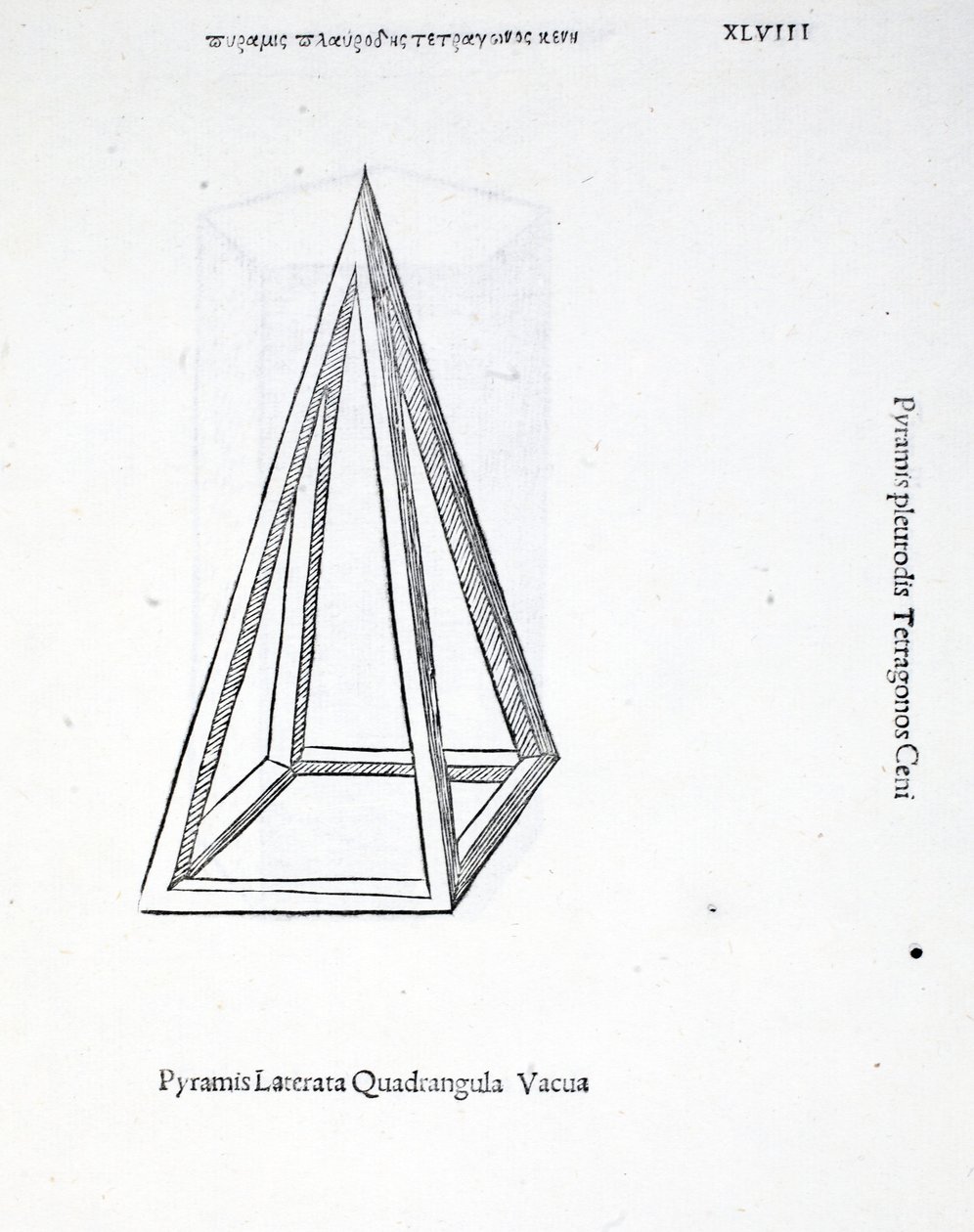 En tom firkantet pyramide, illustration fra 