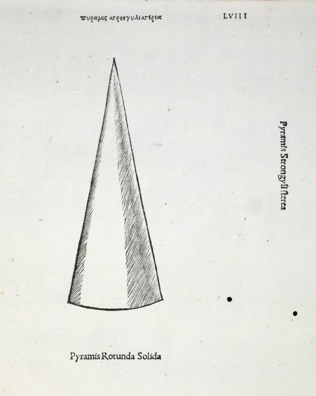 Pyramis rotunda solida, illustration fra "Divina Proportione" af Luca Pacioli (ca. 1445-1517), oprindeligt udgivet. Venedig, 1509 af Leonardo da Vinci