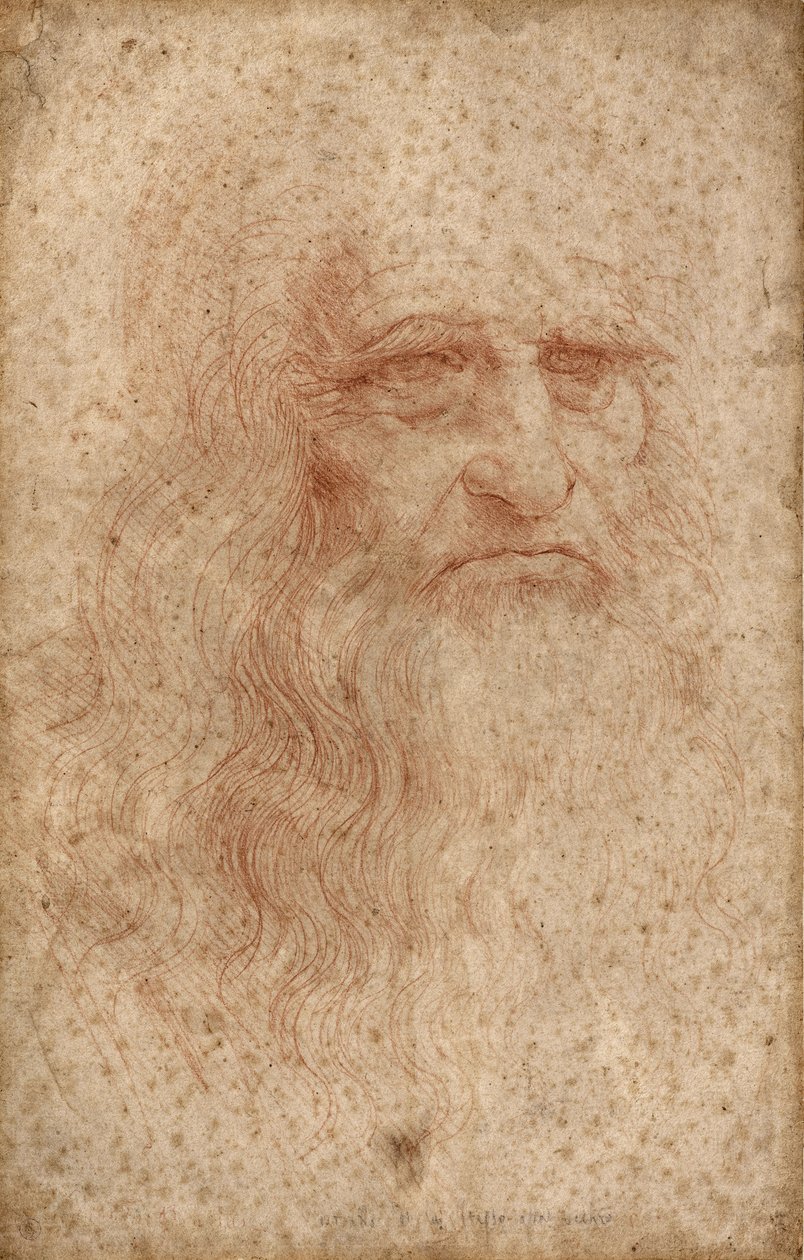 Selvportræt, ca. 1515-16 (blod på hvidt papir) af Leonardo da Vinci