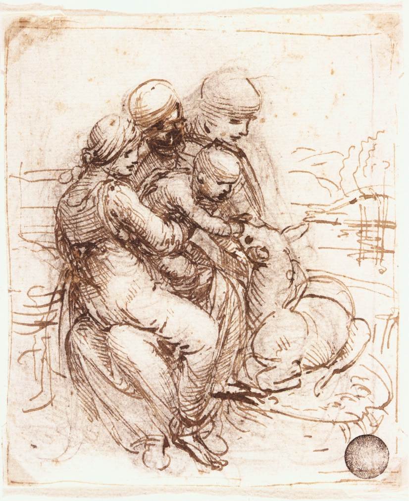 Undersøgelse af Sankt Anne af Leonardo da Vinci