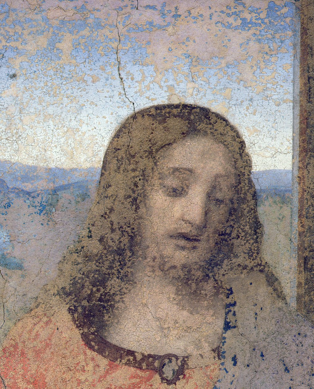 Den sidste nadver, 1495-97 (efter restaurering) (detaljer fra 161739) af Leonardo da Vinci