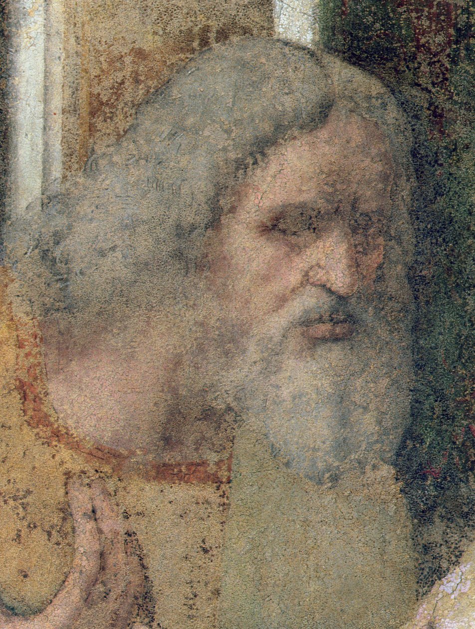 Den sidste nadver, 1495-97 (efter restaurering) (detaljer fra 161739) af Leonardo da Vinci
