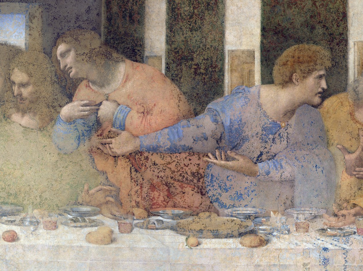 Den sidste nadver, 1495-97 (efter restaurering) (detalje af 227198) af Leonardo da Vinci