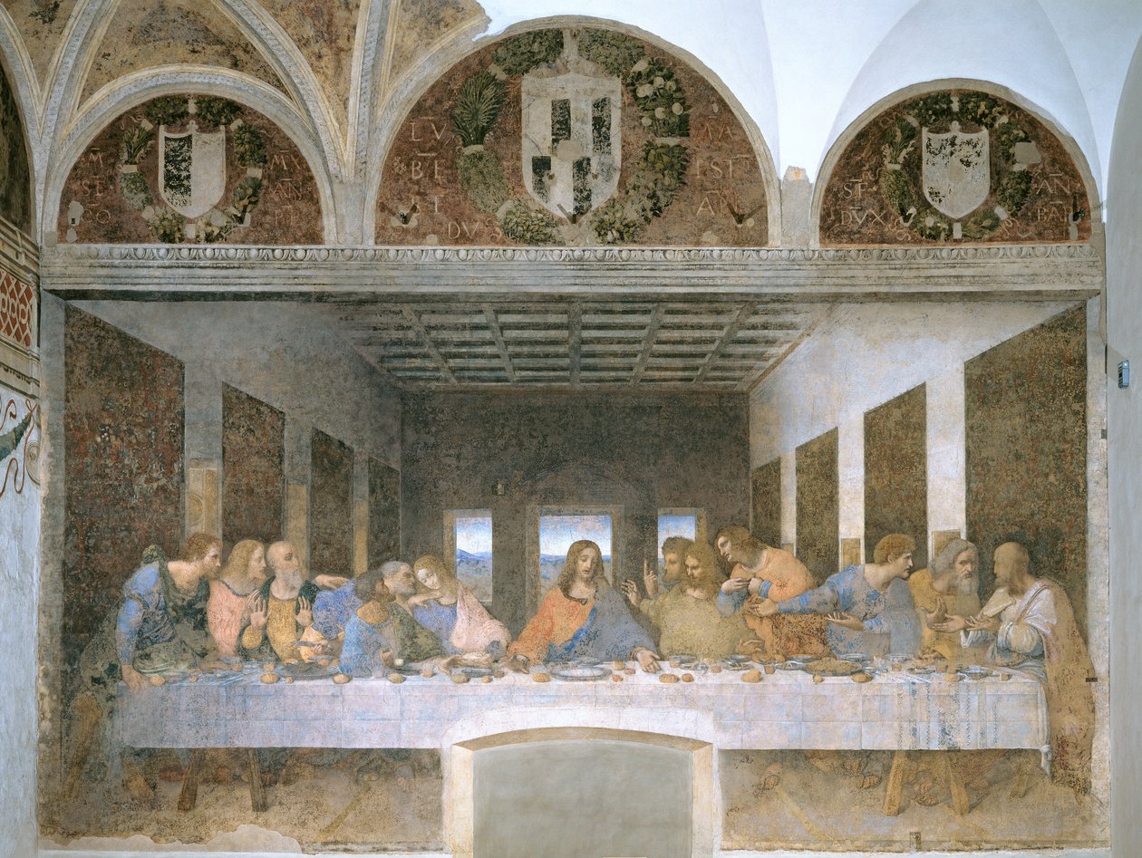 Den sidste nadver, 1495-97 (efter restaurering) af Leonardo da Vinci
