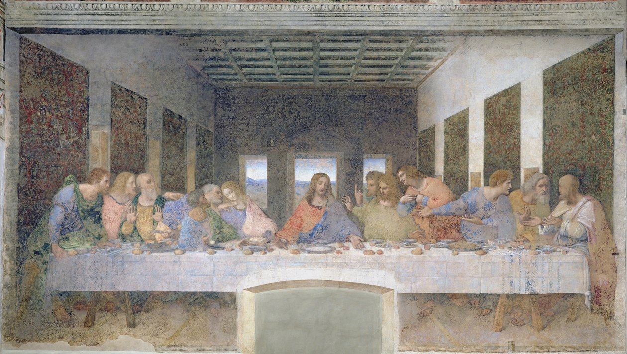 Den sidste nadver, 1495-97 (efter restaurering) af Leonardo da Vinci
