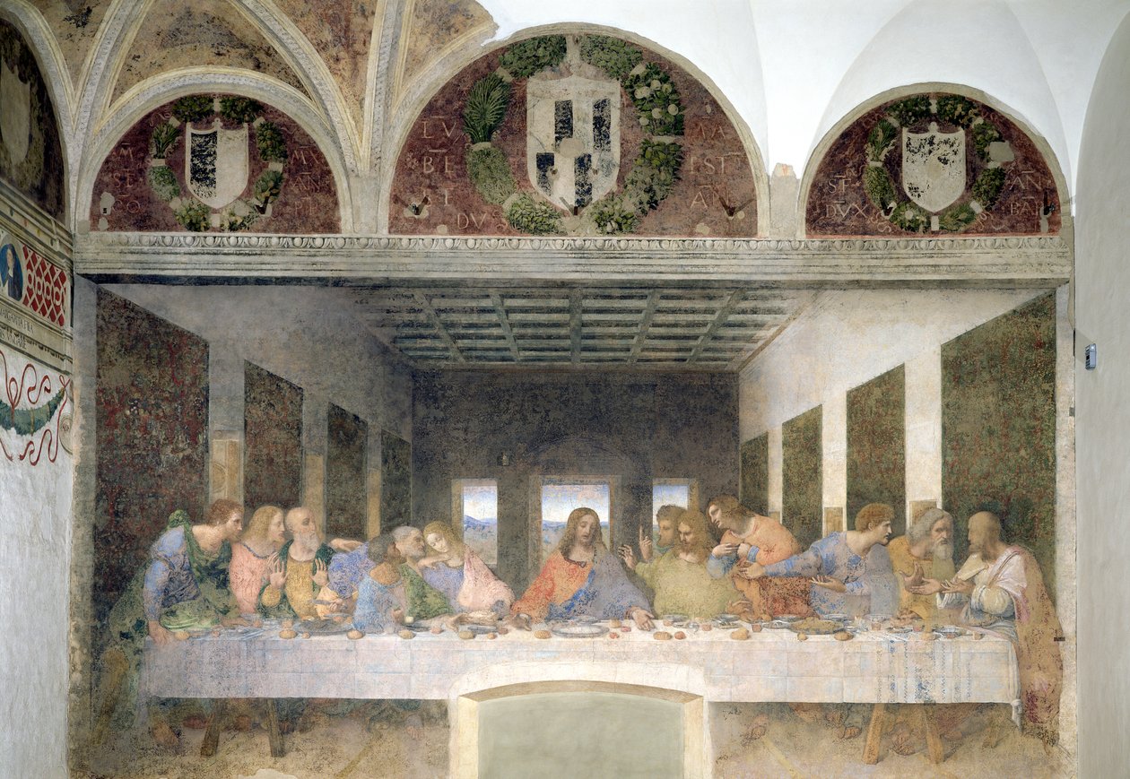 Den sidste nadver, 1495-97 (efter restaurering) af Leonardo da Vinci