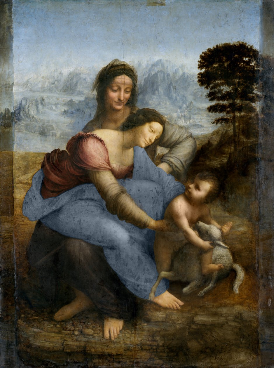 Jomfru og Barn med Sankt Anne, c.1510 af Leonardo da Vinci