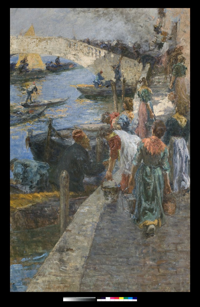 Brand i Chioggia, 1905 af Leonardo Bazzaro