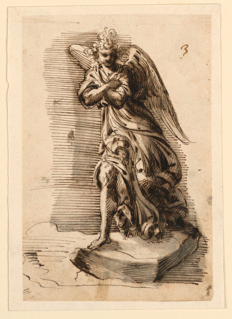 Design til skulptur: Angel in Adoration af Leonardo Scaglia