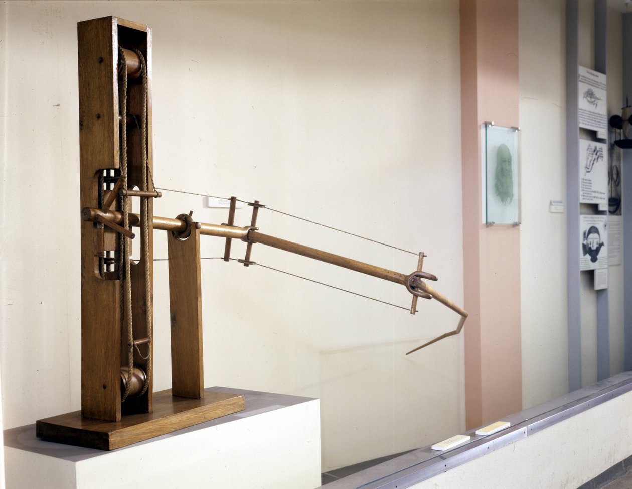 Vinge med variabel hældning, model efter tegningen af Leonardo da Vinci (Leonardo da Vinci). Museum for Videnskab og Teknologi, Milano. af Leonardo da (after) Vinci