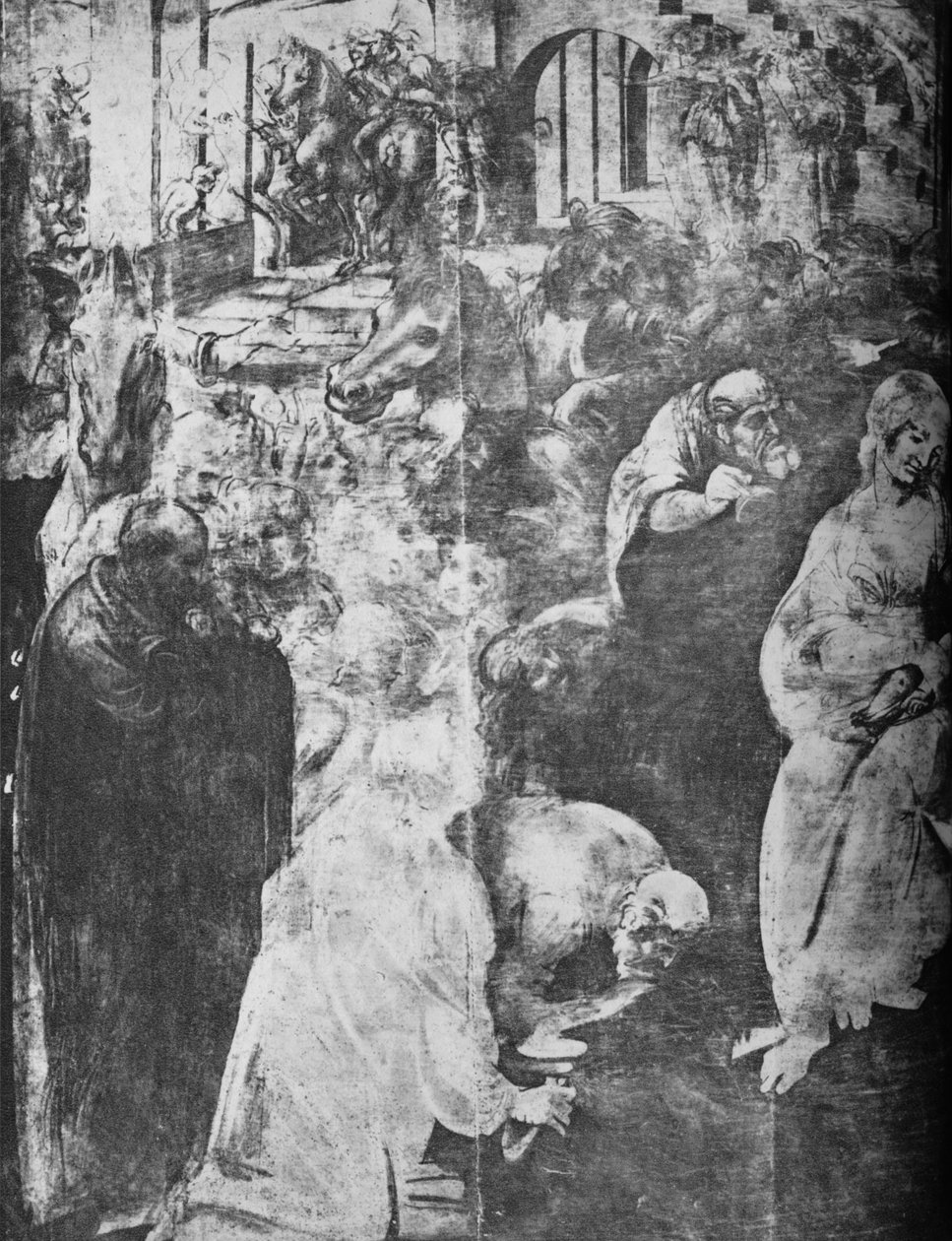Adoration of the Magi - Venstre nedre del, c1481 1945 af Leonardo da Vinci