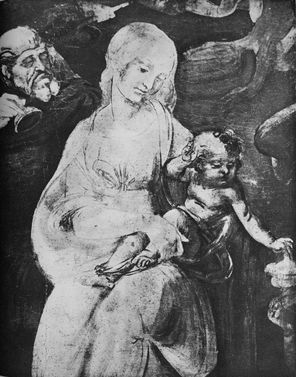 Tilbedelse af Magi - Jomfru og Barn, c1481 1945 af Leonardo da Vinci