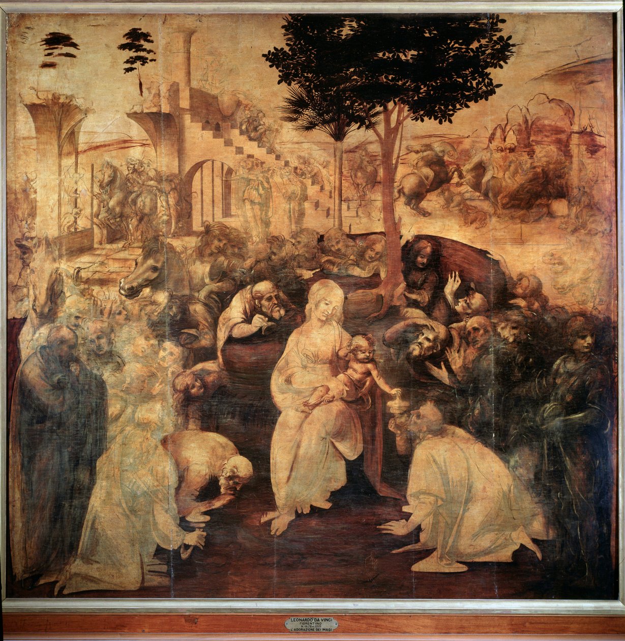 Tilbedelse af Magi - olie på træ af Leonardo da Vinci