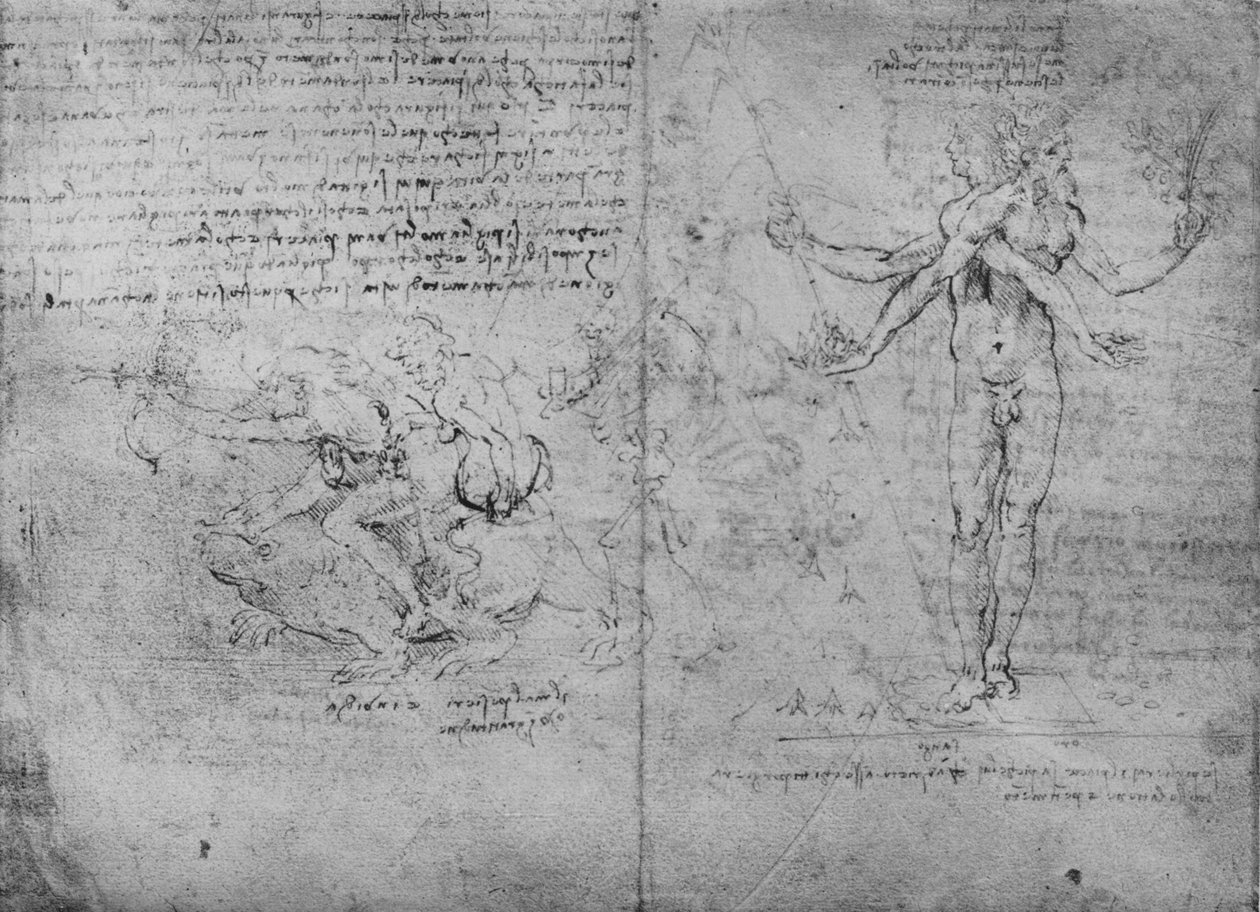 Allegorier of Pleasure and Pain and of Envy, c1480 1945 af Leonardo da Vinci