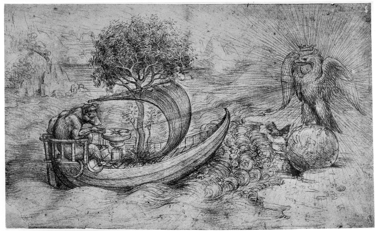 Allegori med ulv og ørn, c1516 1954. af Leonardo da Vinci