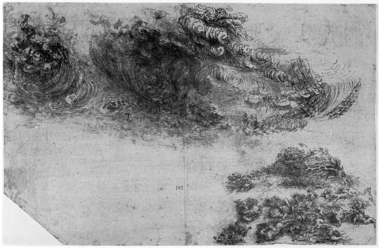 Apokalyptisk storm, slutningen af det 15. eller begyndelsen af det 16. århundrede 1954 af Leonardo da Vinci