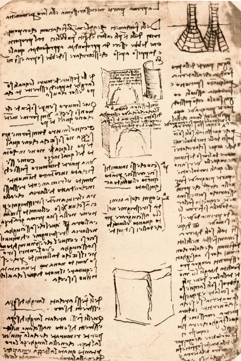Arkitekttegning, c1472-c1519 1883 af Leonardo da Vinci