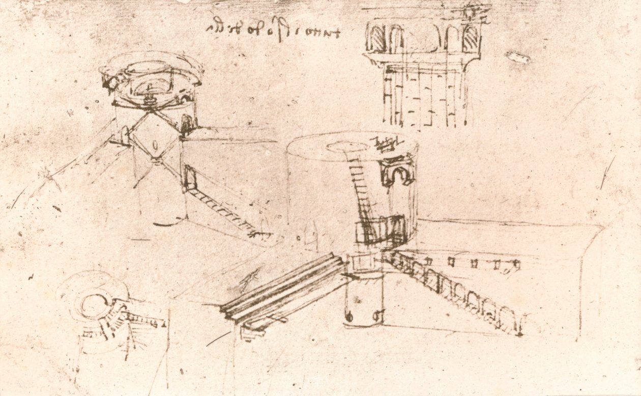Arkitektur for slotte, c1472-c1519 1883 af Leonardo da Vinci